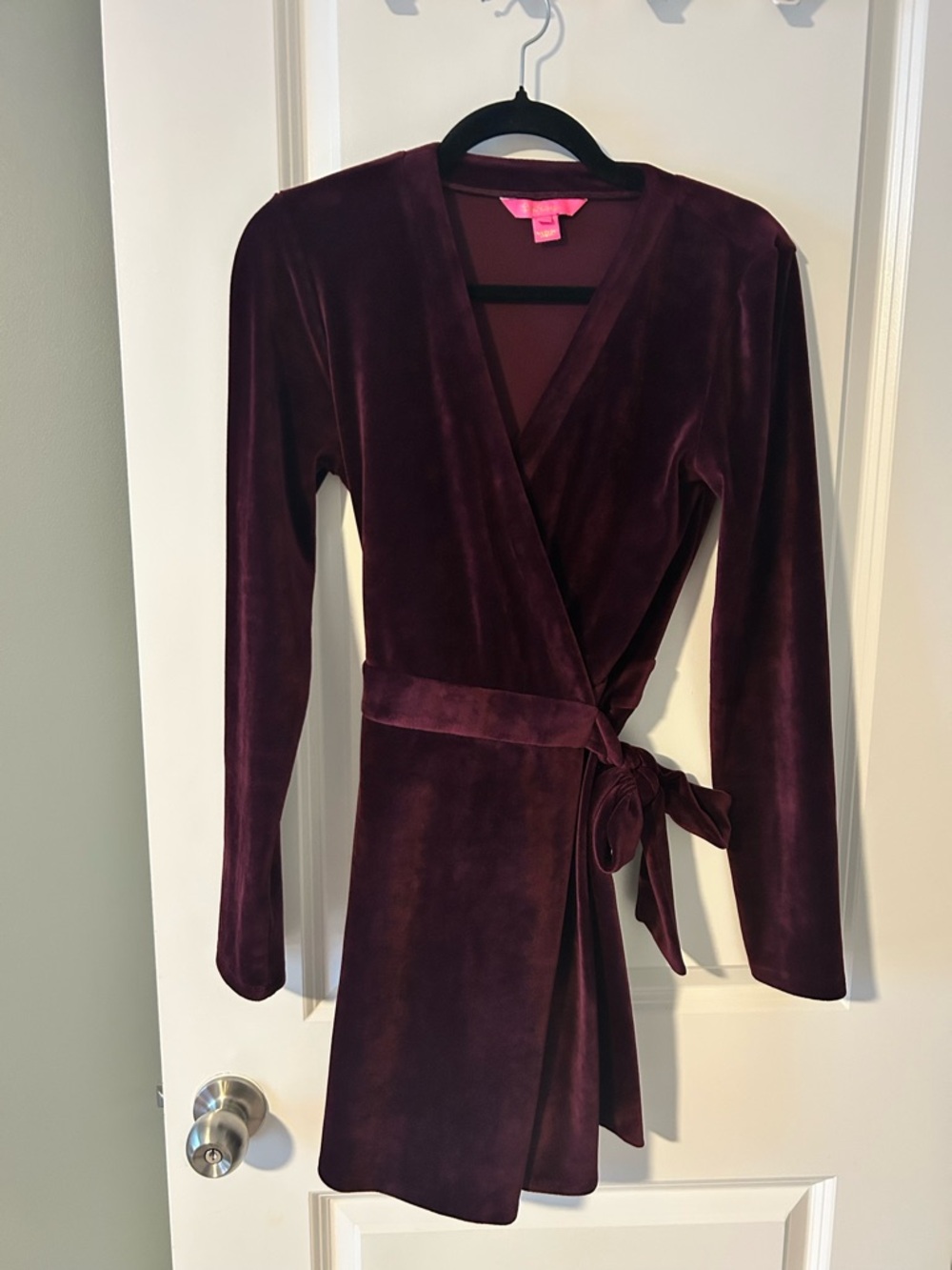 EUC Lilly Pulitzer Karlie Wrap Romper-Cabernet Berry